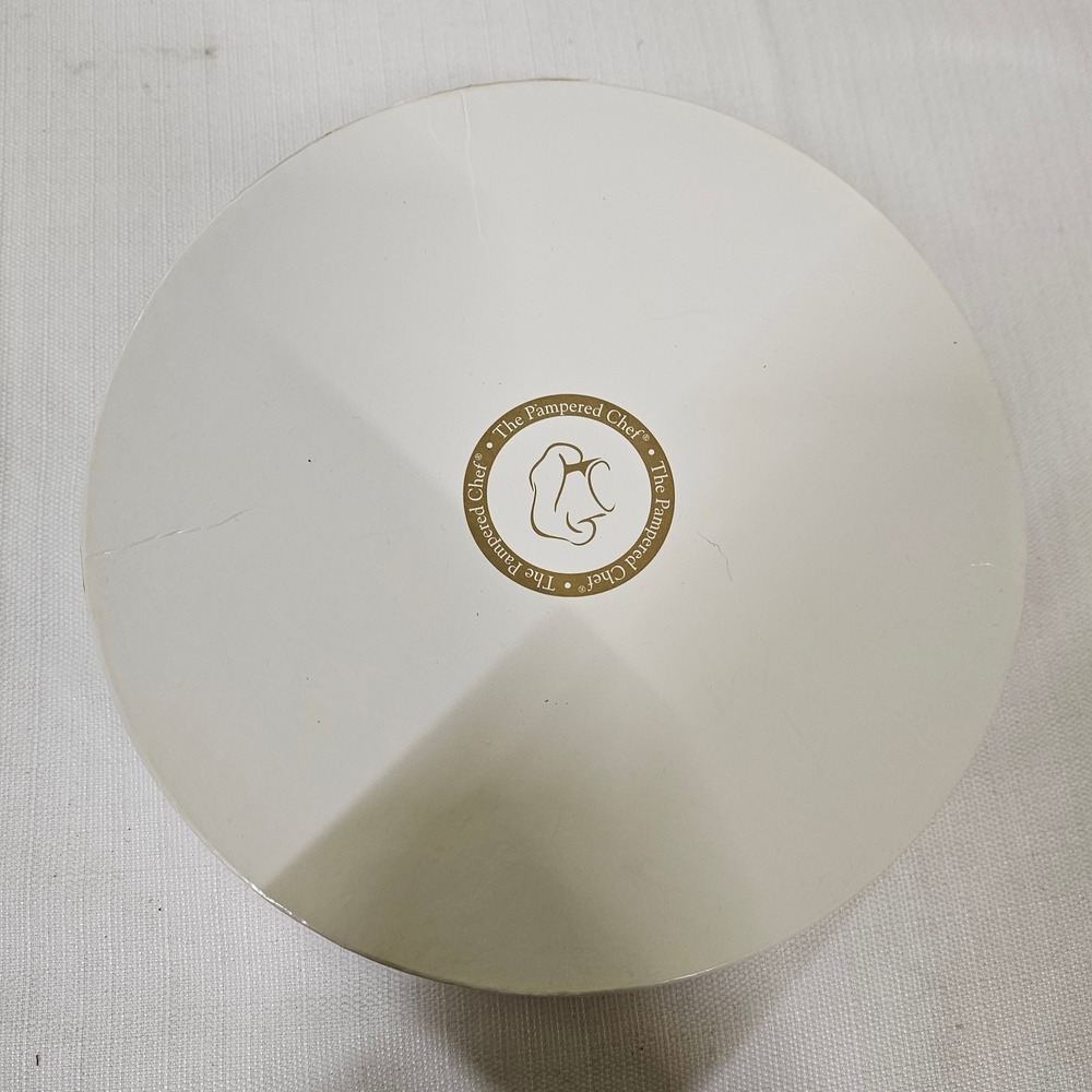 Pampered Chef Set of 4 Appetizer Plates White Gold Stars‎ Swirls Celebration 8in